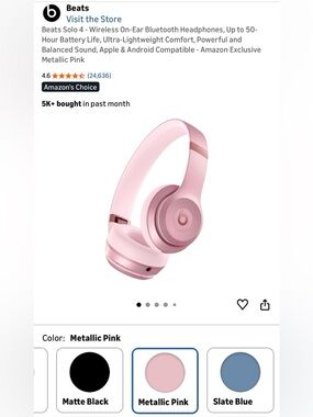 Beats by Dre Solo4 Wireless On-Ear Headphones - Metallic Pink